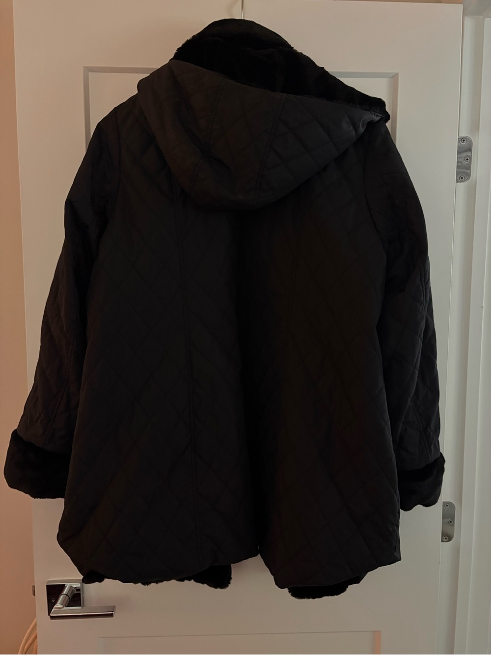 Dennis Basso Reversible Black Quilted Faux-Fur Trim Jacket. Size 2X NWT - Picture 2 of 6